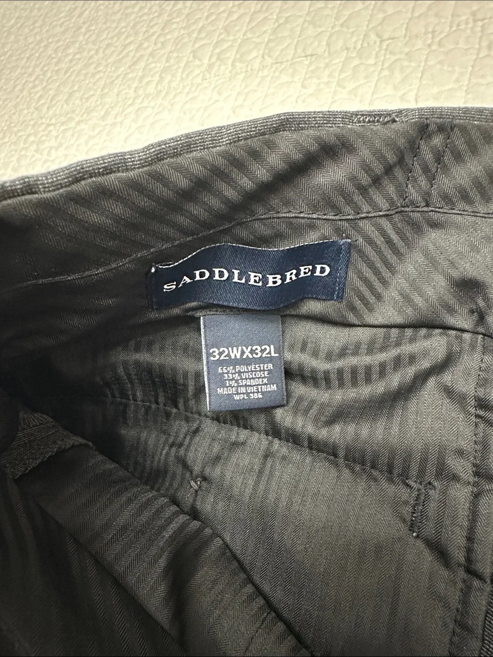 Saddlebred Dress Pants 32x32 Classic Straight-Leg Dress Pants in Charcoal Gray